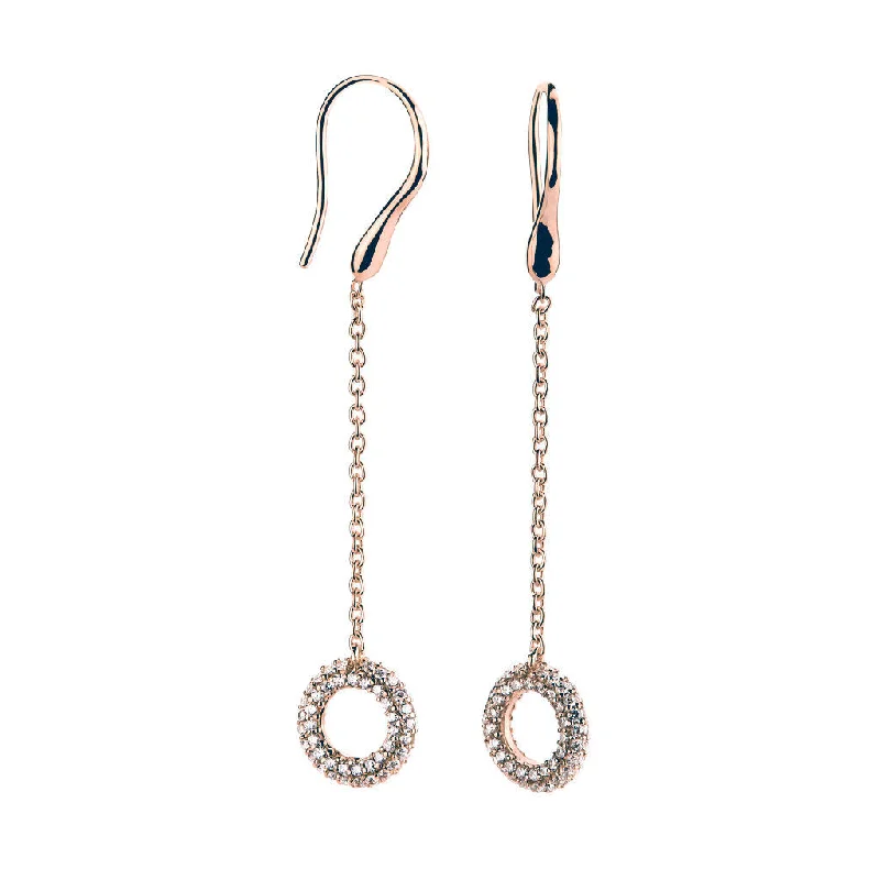 Women’s moonstone earrings-Matiné 18K Rosegold Ear Hanger w. 172 Diamonds