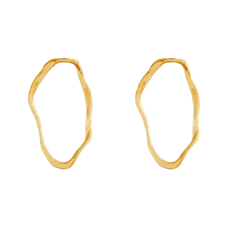 Women’s vintage-style earrings-Ripple II Gold Plated Earrings