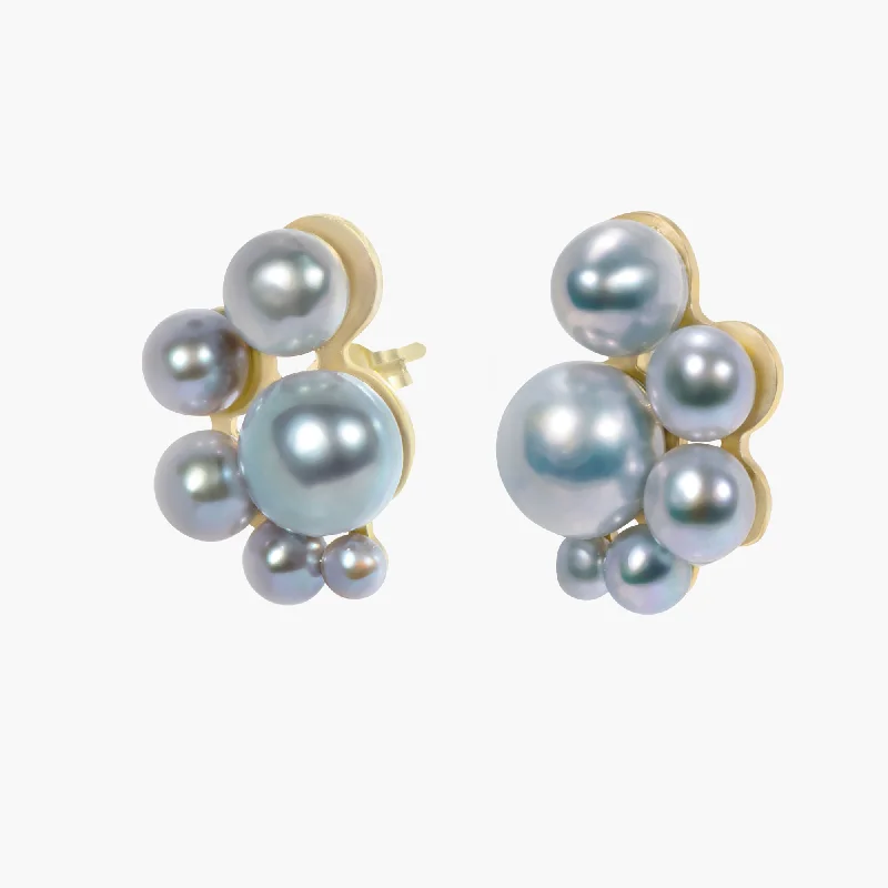 Women’s vintage-style earrings-Liat 02 9K Gold Earrings w. Pearls