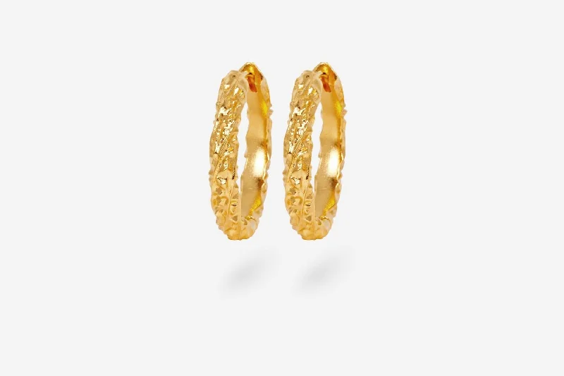 Women’s gold gemstone earrings-IX Agnes 22K Gold Plated Earring