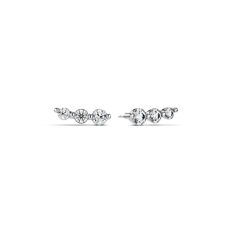 Women’s vintage-style earrings-Tiara Piccolo 14K Whitegold Earrings w. Lab-Grown Diamonds