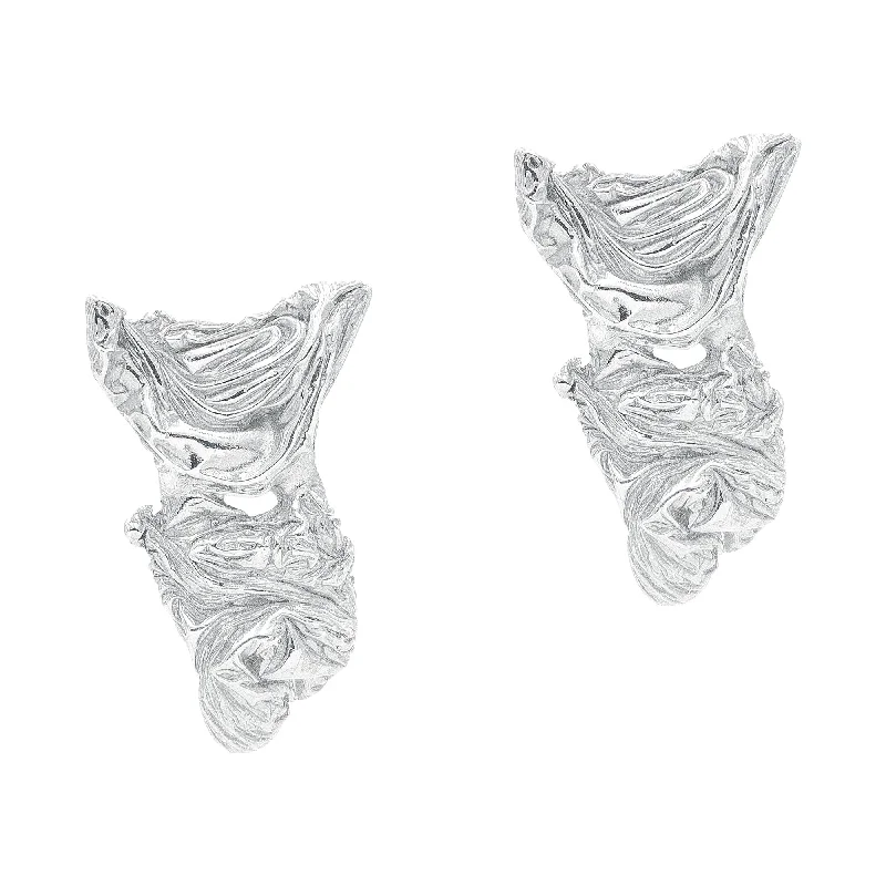 Women’s crystal earrings-The Caryatides Silver Earrings