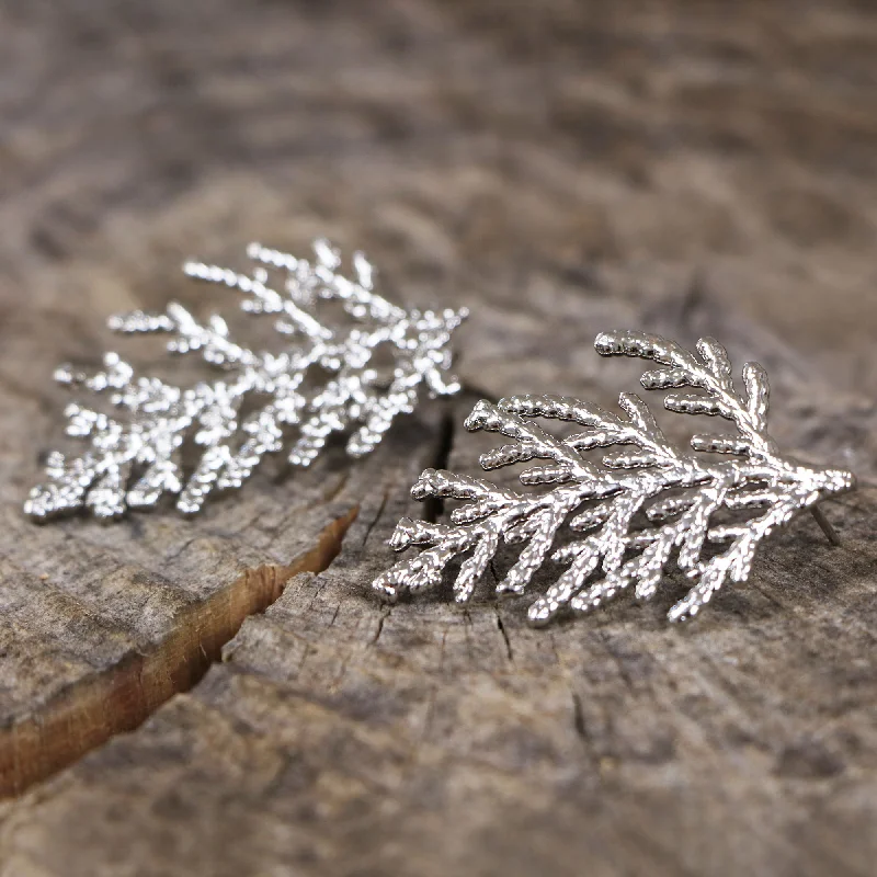 Women’s sterling silver earrings-TURVO White Gold Plated Earrings