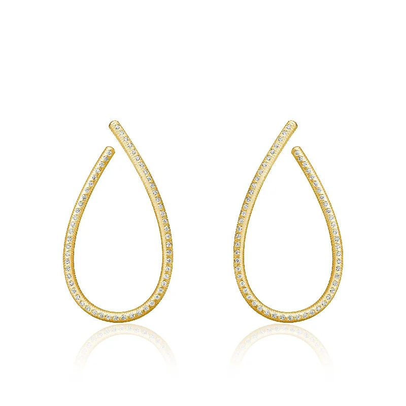 Women’s gold hoop earrings-Kharisma Galaxy Large 18K Gold Earrings w. Diamond