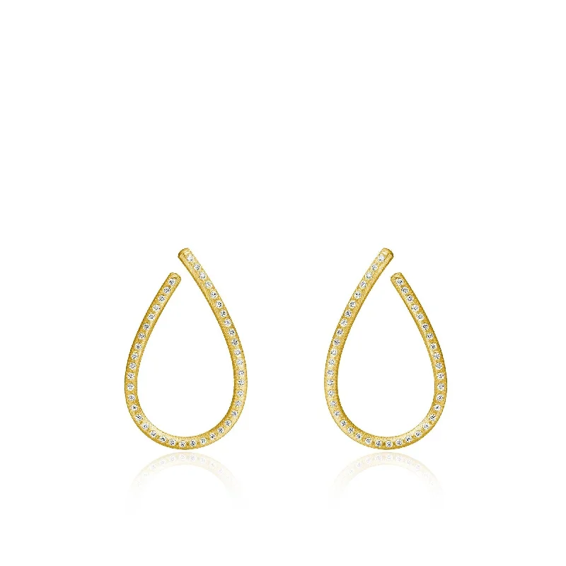 Women’s ear cuffs-Kharisma Galaxy Medium 18K Gold Earrings w. Diamond