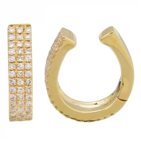 Women’s ear cuffs-Triple Diamond Pave Ear Cuff