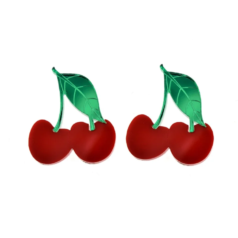 Women’s jade earrings-Last Chance! XL Solid Red Cherry Earrings