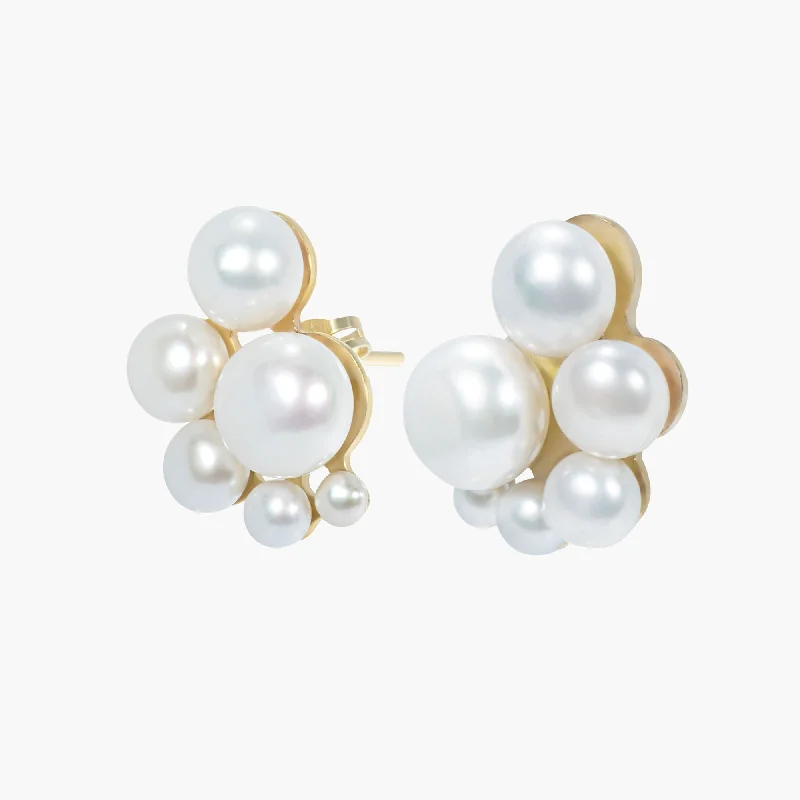 Women’s black earrings-Liat 01 9K Gold Earrings w. Pearls