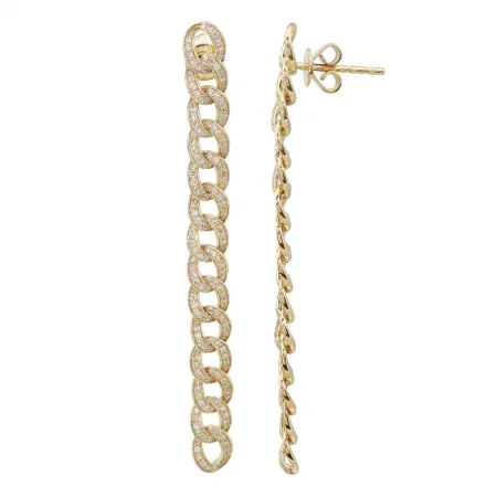 Women’s hoop and stud earrings-Pave Cuban Link Drop Earrings