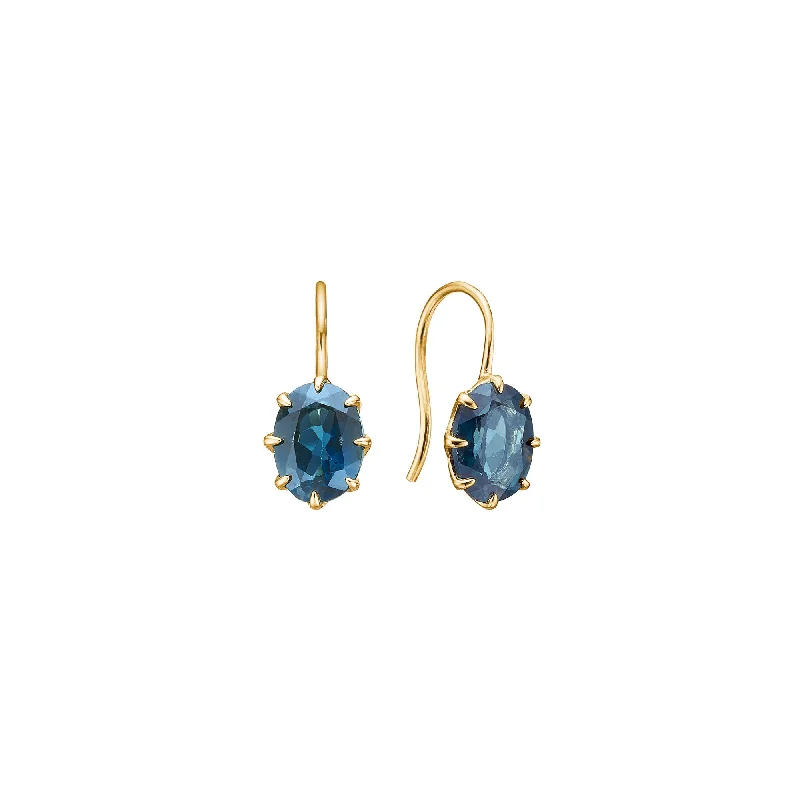 Women’s unique earrings-My Precious - Stella 10K Gold Earrings w. Topaz