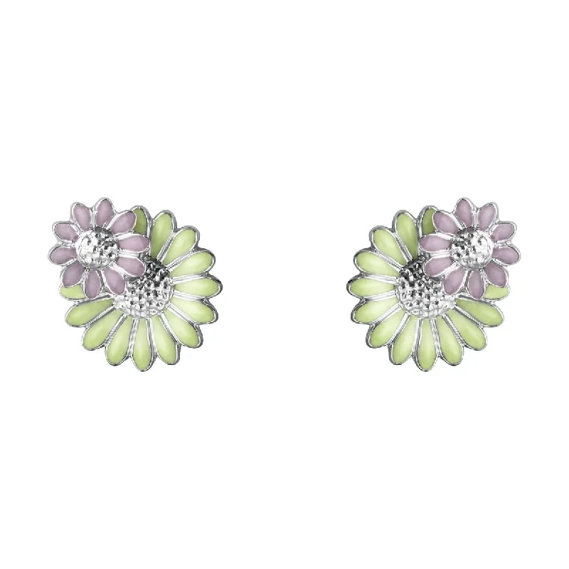 Women’s infinity earrings-Daisy x Stine Goya Silver, Green & Pink Earrings