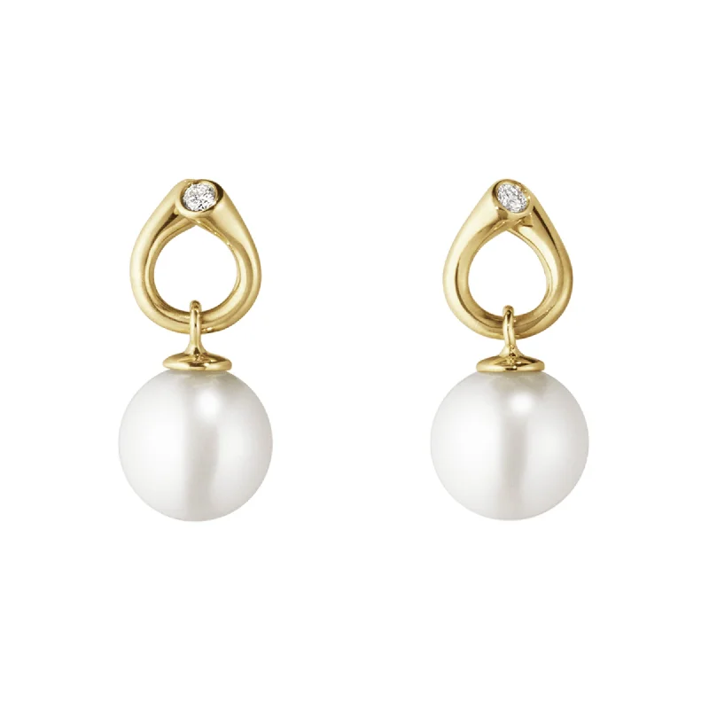 Women’s rose earrings-Magic 18K Gold Earrings w. Pearls