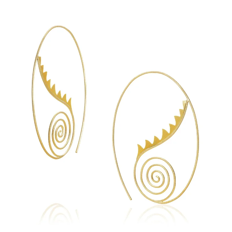 Women’s handmade earrings-Large Thera 18K Gold Earrings