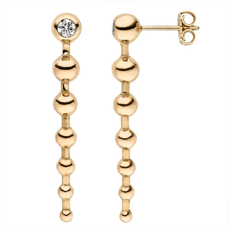 Women’s layered earrings-Cosmic Dreams 18K Gold Earrings w. Lab-Grown Diamonds