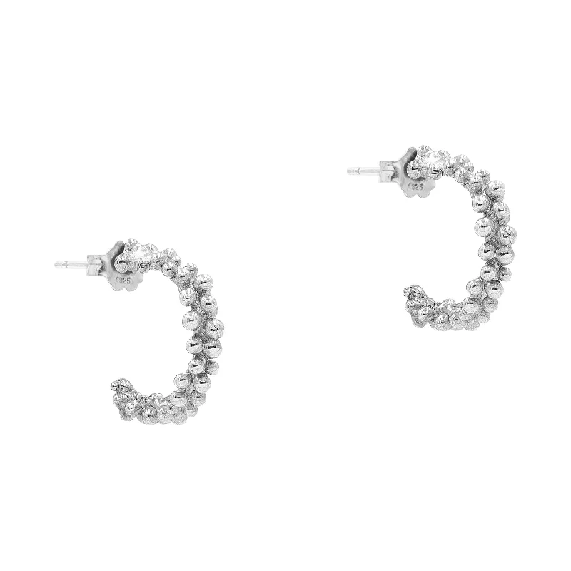 Women’s diamond hoop earrings-The Orion Silver Earrings