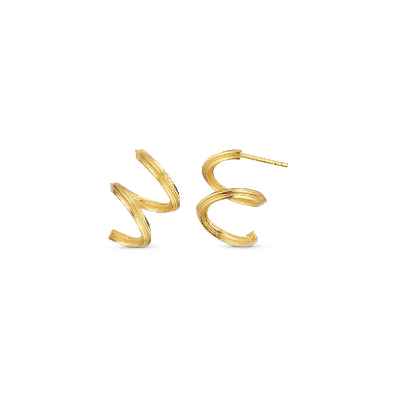 Women’s custom-made earrings-Spiral Gold Plated Earrings