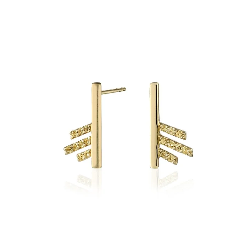 Women’s chunky gold earrings-Mette 14K Gold Earrings w. Sapphires