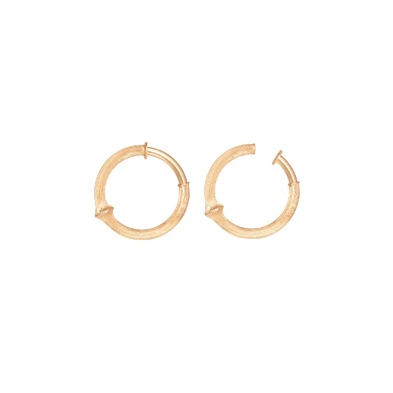 Women’s personalized earrings-Large Nature 18K Gold Clip-on Earrings