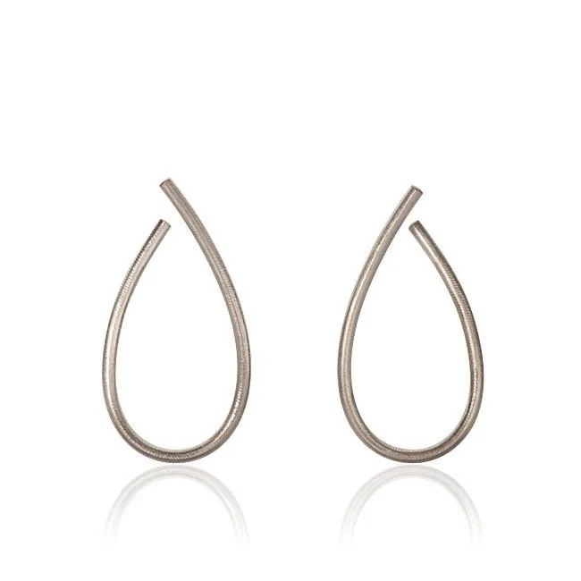 Women’s silver drop earrings-Large Kharisma 18K Whitegold Earrings