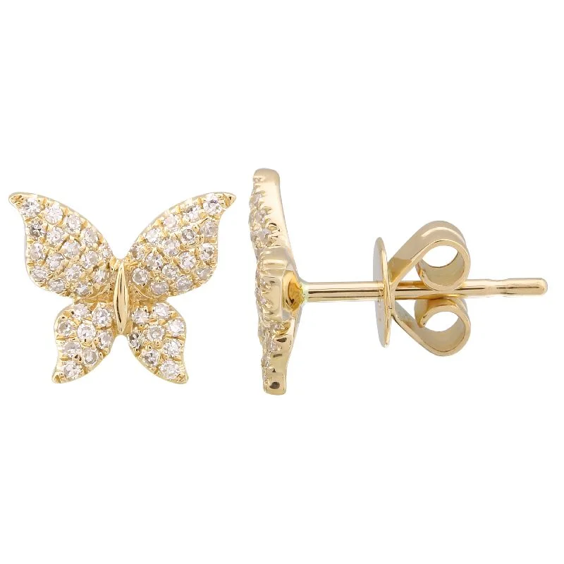 Women’s designer earrings-Butterfly Stud Statement Earrings