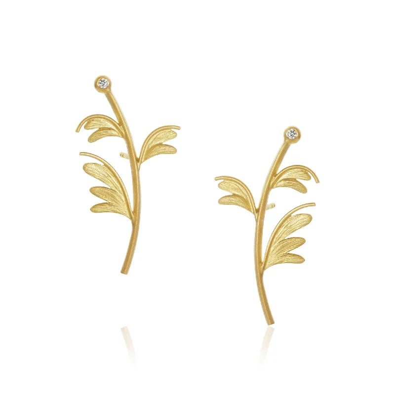 Women’s large earrings-Aura 18K Gold Earrings w. Diamonds