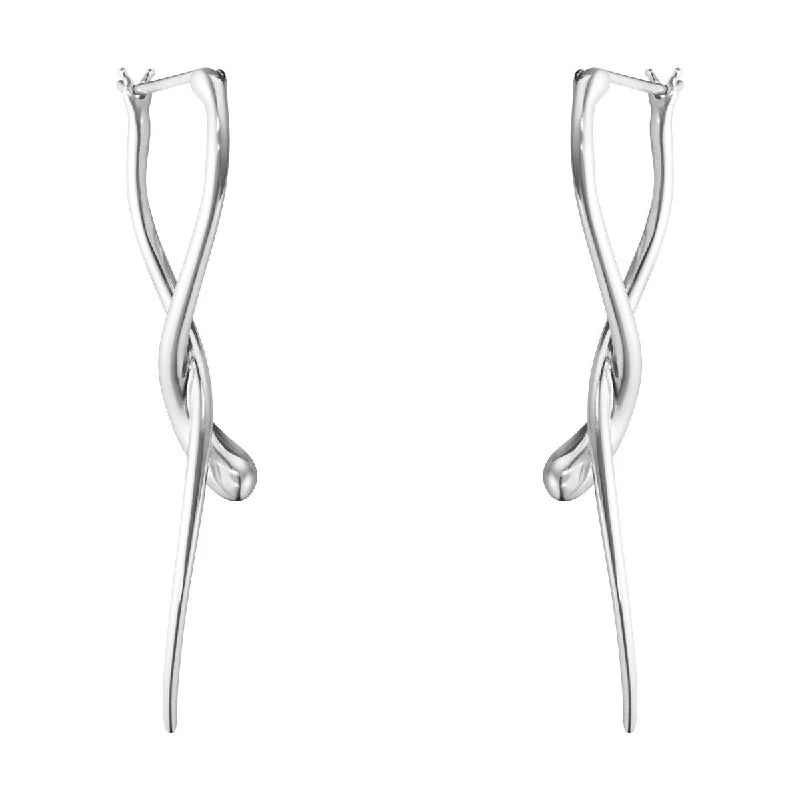 Women’s diamond heart earrings-Mercy 48,5 mm. Silver Earrings