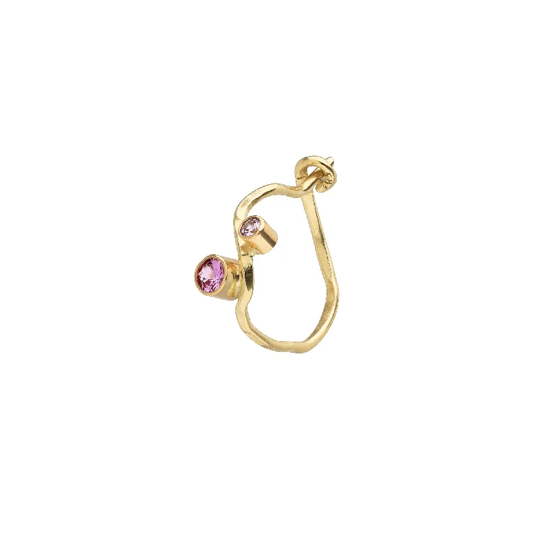 Women’s classic earrings-Tiaré 14K Gold Earring w. Pink Sapphire