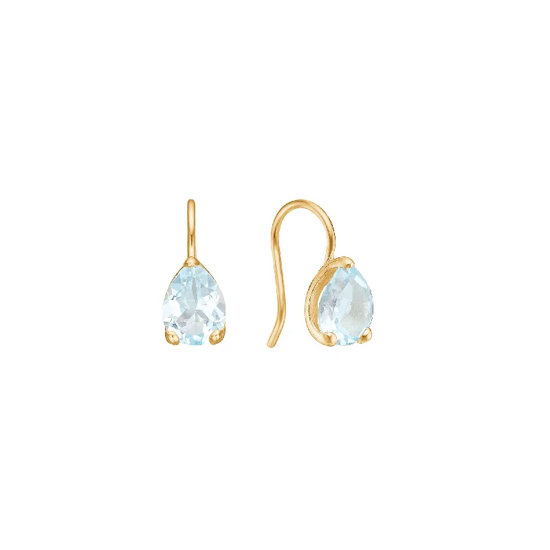 Women’s gold drop earrings-Reef 18K Gold Plated Earrings w. Topaz