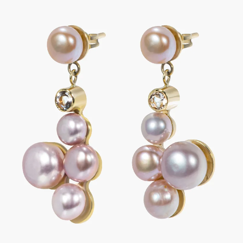 Women’s luxury stud earrings-Adela 02 9K Gold Earrings w. Pearls