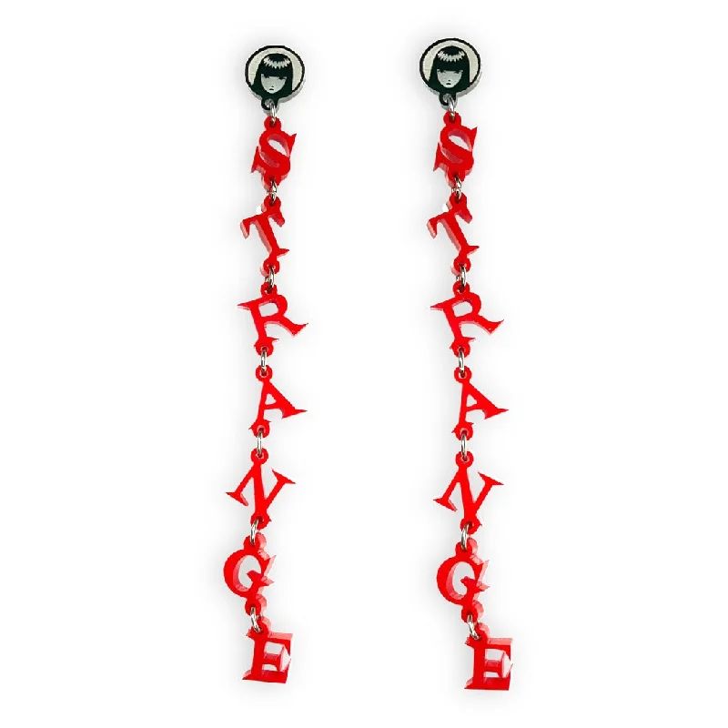 Women’s pearl drop earrings-Last Chance! Emily The Strange® Stay Strange Dangle Earrings