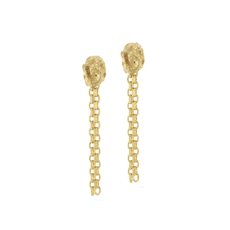 Women’s gold and pearl earrings-Root Gold Plated Earrings