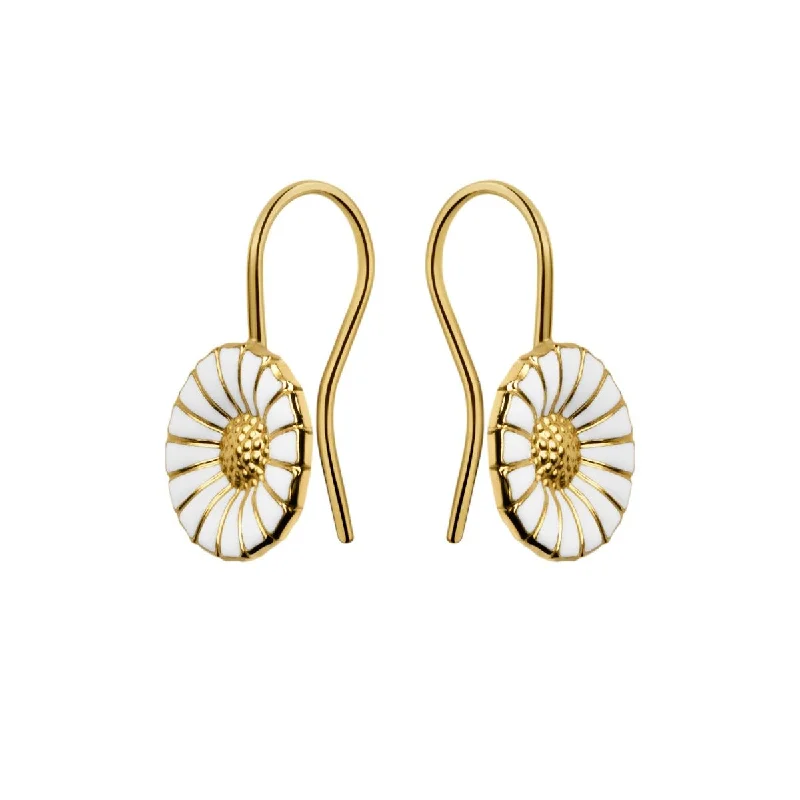 Women’s luxury hoop earrings-Daisy hook Gold Plated Earrings