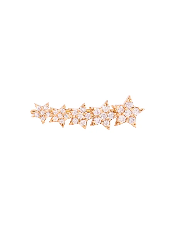 Women’s bohemian earrings-Shooting Stars 18K Gold, Whitegold or Rosegold Earring w. Diamonds