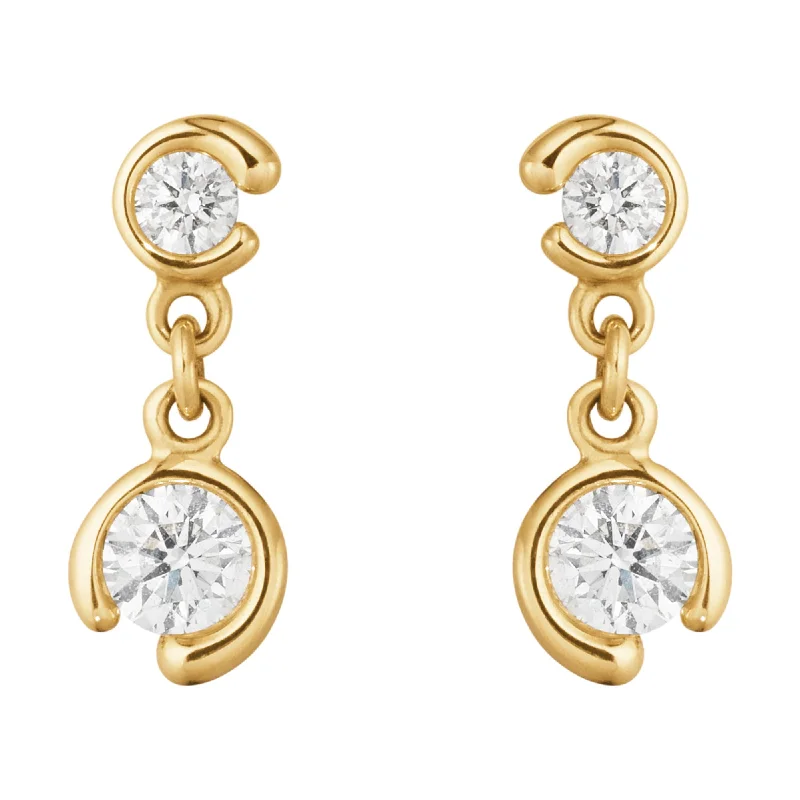 Women’s flower earrings-Mercy Dobble solitaire 18K Gold Earrings w. Diamond