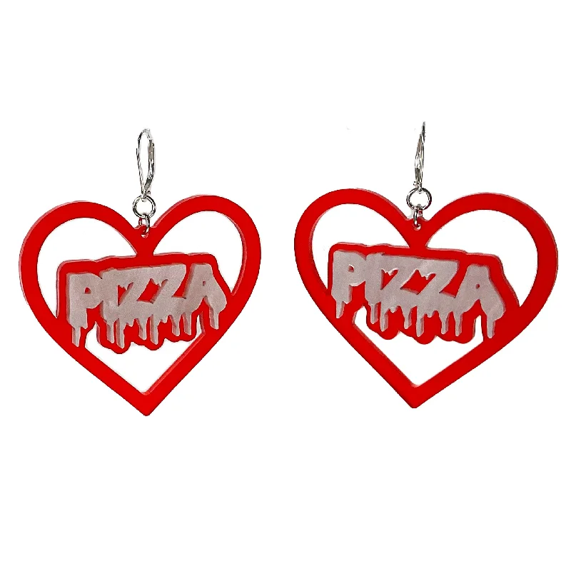 Women’s rainbow earrings-Last Chance! True Love (It's Pizza) Door Knocker Earrings