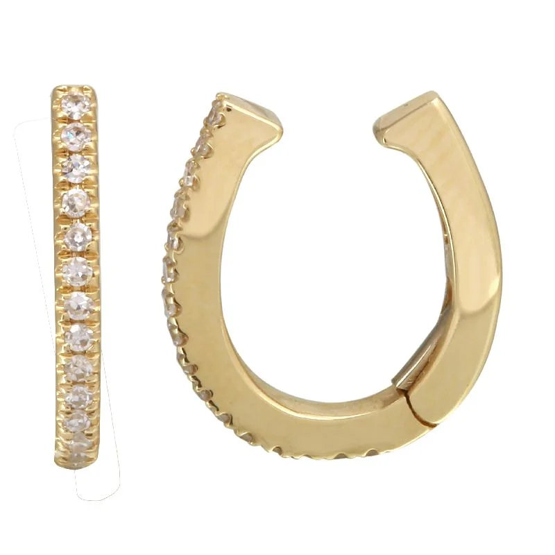 Women’s gold earrings-Pave Ear Cuff