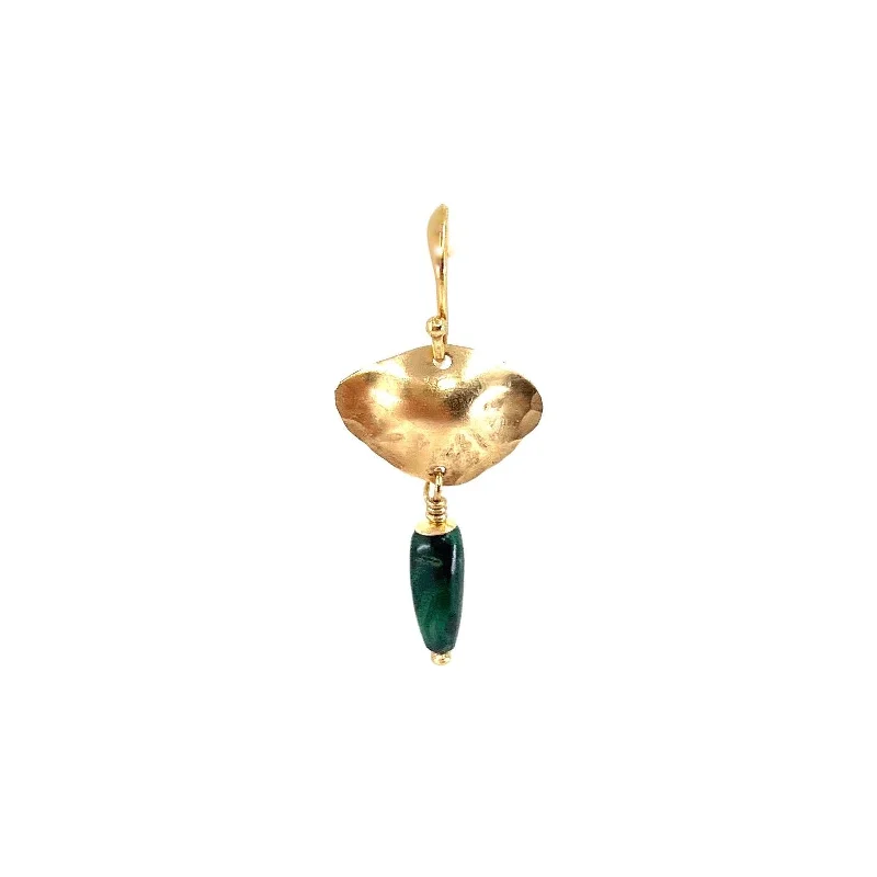 Women’s gold hoop earrings-Katia 14K Goldfilled Ear Hook w. Malachite