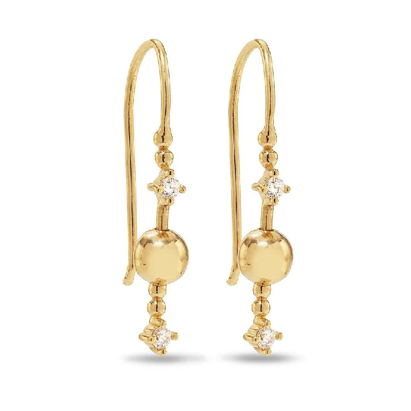 Women’s platinum earrings-Venus Stars Gold Plated Earring w. Zirconias