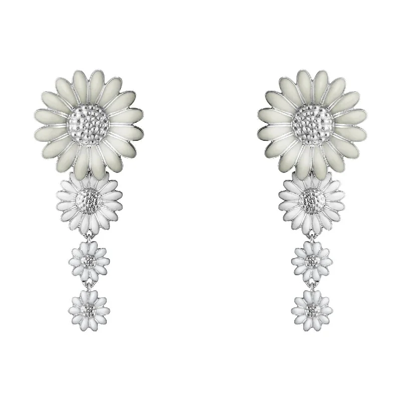 Women’s sparkling earrings-Daisy x Stine Goya Silver & White Earrings