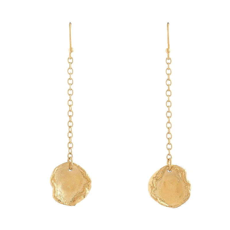 Women’s long drop earrings-Arva Chain Drop Gold Plated Earrings