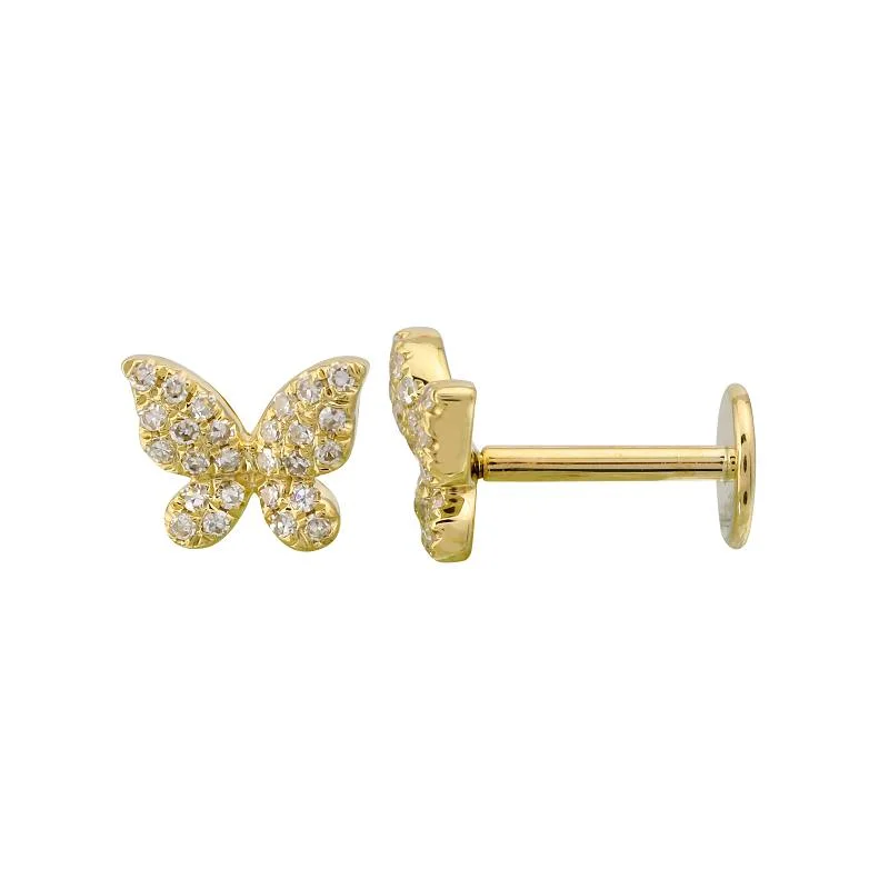 Women’s custom earrings-Butterfly Flat Back Studs