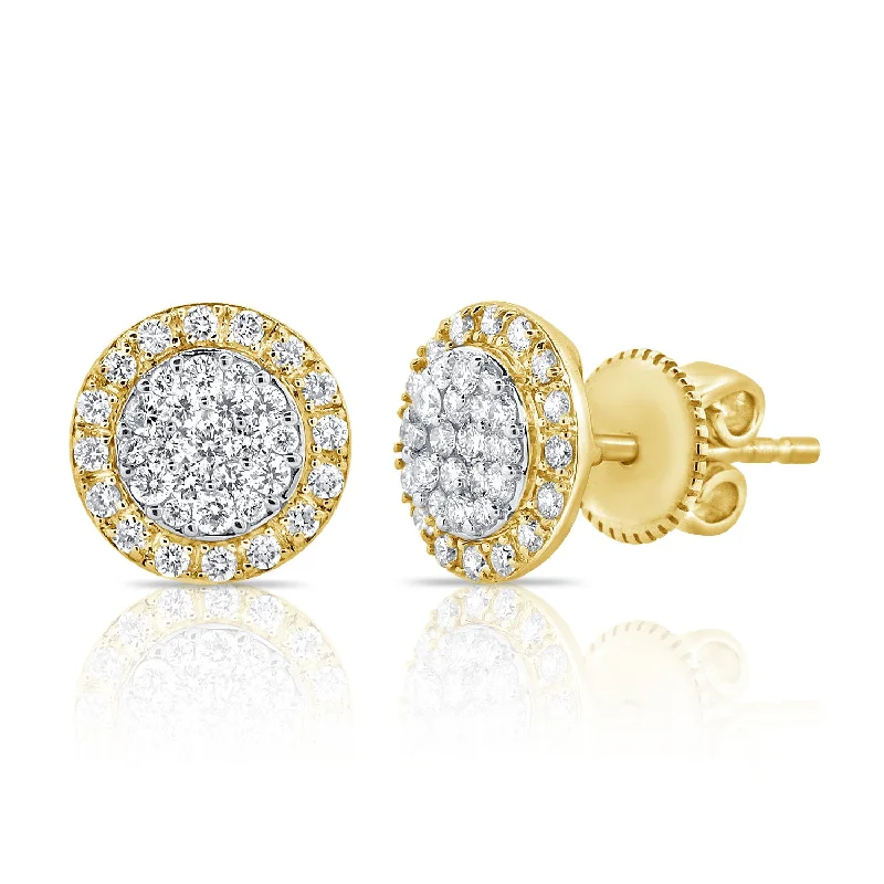 Women’s hoop earrings-Illusion Diamond Studs