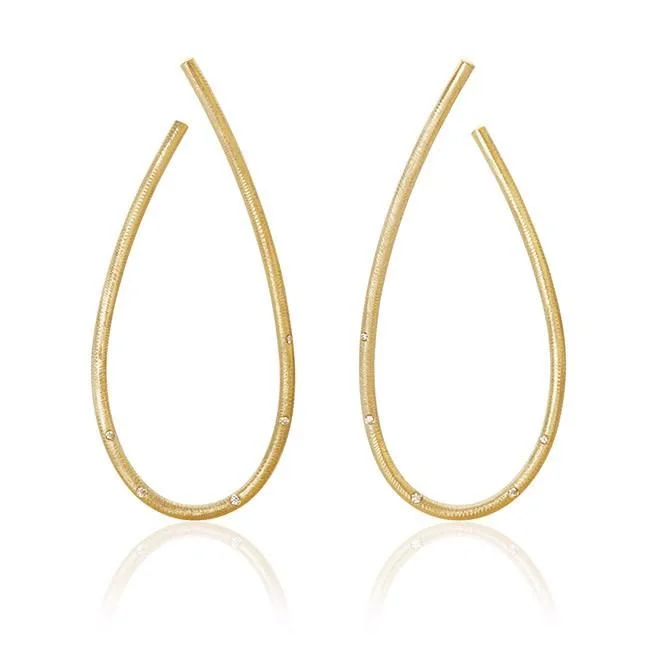 Women’s moonstone earrings-Mega Kharisma 18K Gold Earrings w. Diamonds