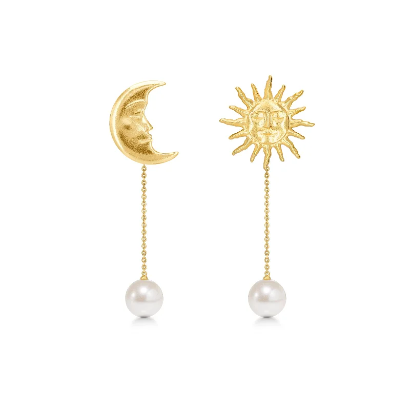 Women’s jade earrings-The Lovers Backdrop Gold Plated Earring