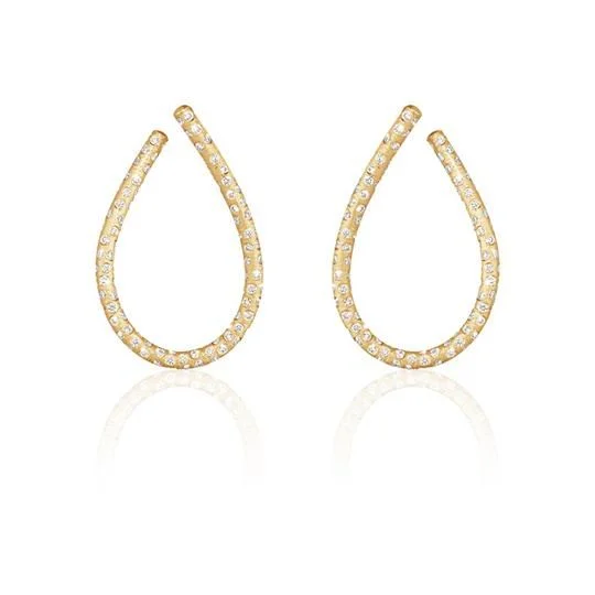 Women’s bohemian earrings-Medium Kharisma Supernova 18K Gold Earrings w. Diamonds