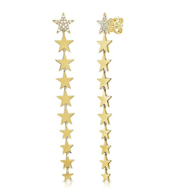 Women’s infinity earrings-Statement Solid Dangling Star Earrings