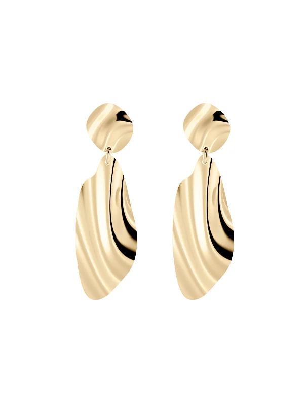 Women’s silver drop earrings-Liquid N°1 18K Gold Earring