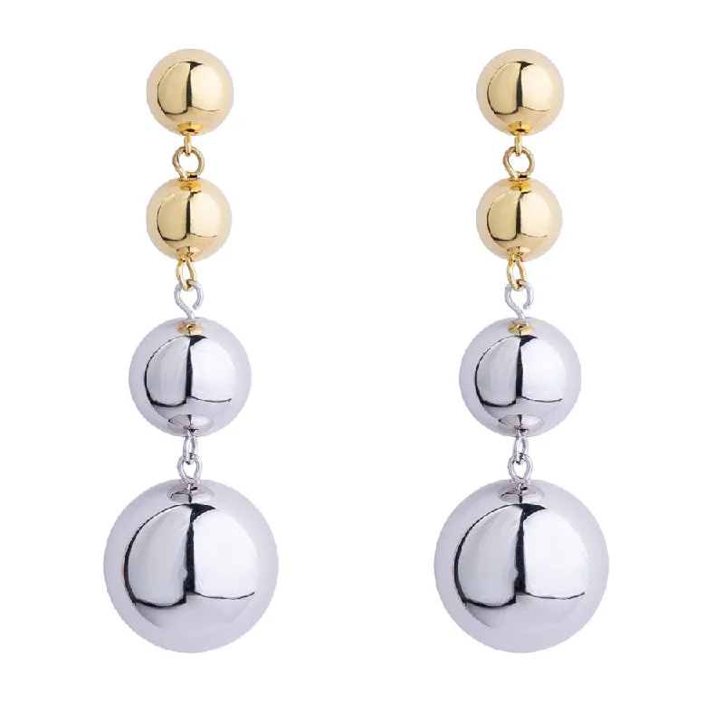 Women’s personalized earrings-Ball Earrings 18K Gold Plated & Silver Earrings