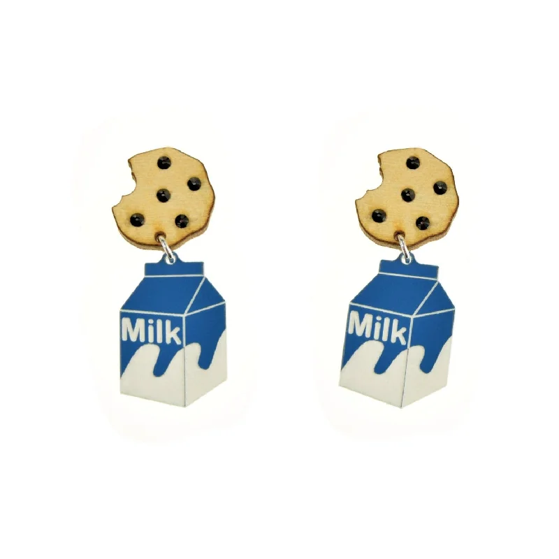 Women’s drop earrings-Last Chance! Milk and Cookie Dangle Earrings