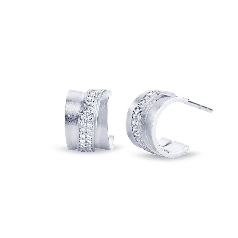 Women’s two-tone earrings-Jovian 18K Whitegold Earrings w. Diamonds